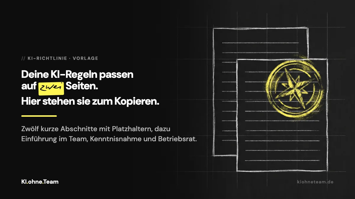 KI-Richtlinie fürs Unternehmen: eine Vorlage, die auf zwei Seiten passt
