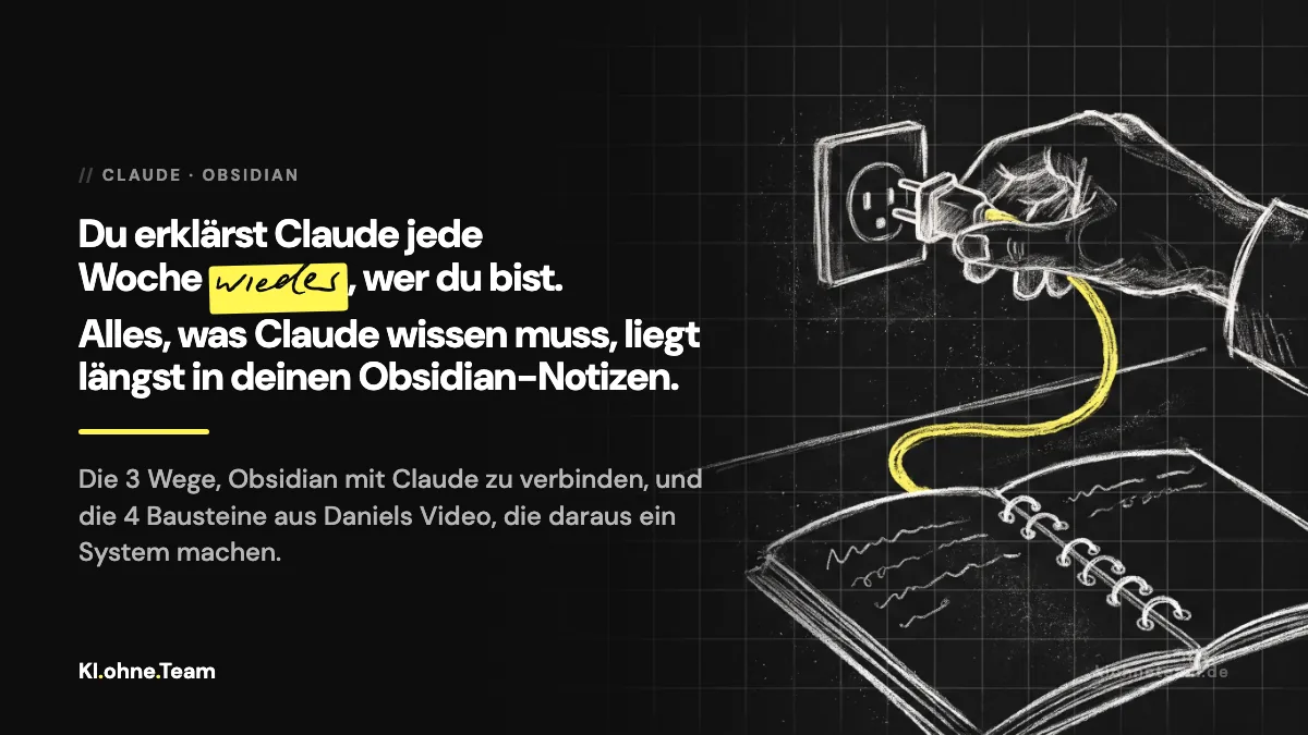 Obsidian mit Claude verbinden: die 3 Wege, und was danach den Unterschied macht