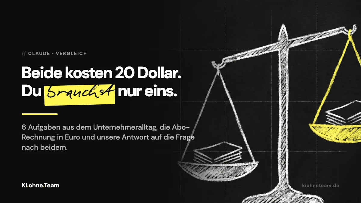 Claude oder ChatGPT: der Vergleich für Selbstständige und kleine Teams